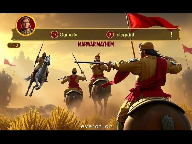 Marwar Mayhem feature showcase with cultural elements and gameplay options